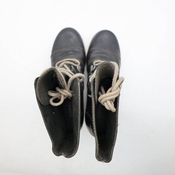 Sorel Joan of Arctic Lexie Wedge Mid Boot Women's 6.5 Black Oil Rubbed Leather - Picture 9 of 10